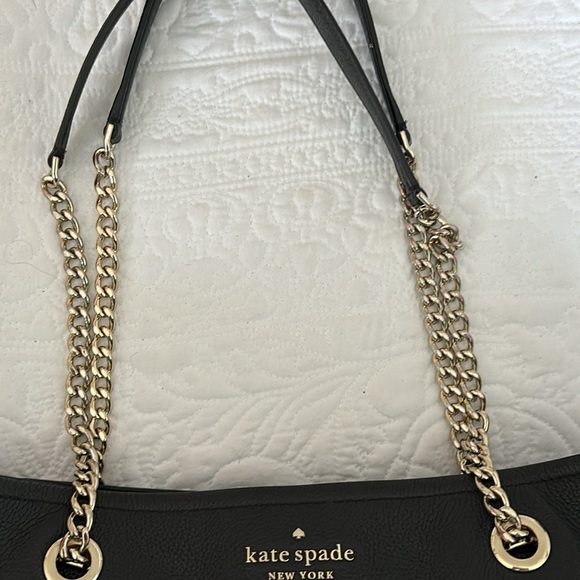 COPY - Kate Spade Pebbled leather Chain handbag black great condition - Picture 10 of 13
